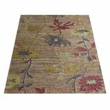 White Area Rug - Foundry Select Hand Knotted Sumak Jute Eco-Friendly Floral Beige Area Rug Jute & Sisal in White, Size 72.0 W x 0.5 D in | Wayfair