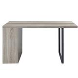 Latitude Run® 60" Solid Oak Dining Table Wood/Metal in Brown/Gray, Size 31.0 H x 60.0 W x 32.0 D in | Wayfair 32C83F685D1A4DDBA21C2DD0DE0C0FDA
