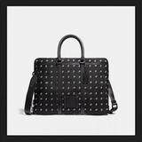 Coach Bags | Coach Metropolitan Slim Briefcase Dot Diamond Print | Color: Black | Size: Os