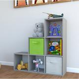 Latitude Run® 11" H X 11" W Cube Organizer, Book Shelf Organizer w/ Cube Storage Shelves Wood in Gray, Size 36.4 H x 11.7 D in | Wayfair