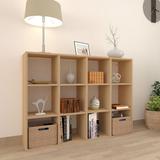 Latitude Run® 11" H X 11" W Cube Organizer, Book Shelf Organizer w/ Cube Storage Shelves Wood in Brown, Size 36.4 H x 48.0 W x 11.7 D in | Wayfair