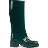 Knee-high Boot With Horsebit - Green - Gucci Boots