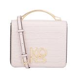 Michael Kors Women's Handbags POWDER - Powder Blush Croc-Embossed Kors Leather Flap Shoulder Bag