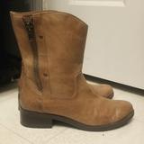 Jessica Simpson Shoes | Leather Boots Distressed Rugged Pseudo Cowboy Style | Color: Brown/Tan | Size: 8.5