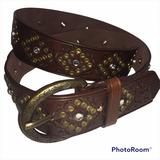 Nine West Accessories | Nine West Brown Western Beaded Leather Belt M | Color: Brown | Size: M40