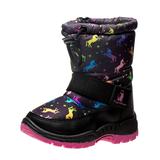 Rugged Bear Boys' Cold Weather Boots BLACK - Black Multicolor Unicorn Snow Boots - Boys