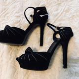 Gucci Shoes | Gucci Platform Suede Heels Sandals | Color: Cream/Tan | Size: 7