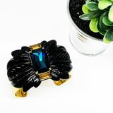 J. Crew Jewelry | J. Crew Black & Blue Lucite Leaf Cuff Bracelet | Color: Gold | Size: Os