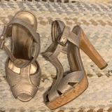 Coach Shoes | Coach Cork Sandals Metallic Champagne! | Color: Brown/Tan | Size: 5.5
