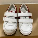 Gucci Shoes | Gucci Kids Leather Strap Sneakers | Color: White/Silver | Size: 26