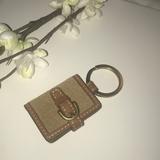 Coach Accessories | Coach Suede & Leather Picture Frame Key Ring | Color: Brown/Tan | Size: 2h X 1 12w