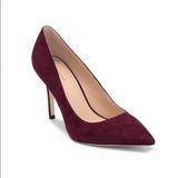 Kate Spade Shoes | Kate Spade Vida Suede Maroon Stiletto Pointy Toe Work Heels Pumps Size 10 | Color: Tan | Size: 10