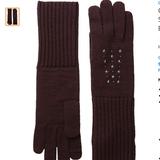 Coach Accessories | Coach Nwt Merino Starstudded Burgundy Gloves Tec | Color: Black | Size: Xssm