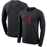 Men's Nike Black Alabama Crimson Tide School Logo Performance Legend Long Sleeve T-Shirt