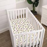 Disney Mini Crib Fitted Sheet Polyester in Green/White, Size 24.0 W x 5.0 D in | Wayfair 8041745P