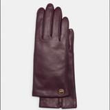 Coach Accessories | New Coach Horse & Carriage Leather Tech Gloves 7.5 | Color: Black/Brown | Size: 7.5