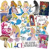 Disney Design | 50pcs Alice In Wonderland Vinyl Decal Stickers | Color: Silver | Size: 50pcs
