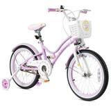 Costway 18 Inch Kids Adjustable Bike with Training Wheels-Purple