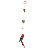 Scarlet Macaw Habitat,'Costa Rican Handmade Natural Fiber Red Macaw Mobile'