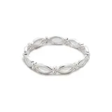 Kim Rogers® Women's Silver Tone Open Navette Stretch Bracelet