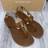 Michael Kors Shoes | Michael Kors- Alice Thong | Color: Brown/Gold | Size: 6.5