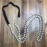 Anthropologie Jewelry | Anthropologie Ambre Babzoe Bead Pearl Necklace | Color: Black/White | Size: Os