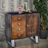 Foundry Select Krew Solid Wood 1 - Door Apothecary Accent Cabinet Wood in Brown, Size 34.0 H x 32.0 W x 16.0 D in | Wayfair