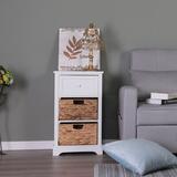 August Grove® Side Table Basket Chest w/ Drawers Wood in White, Size 27.8 H x 15.6 W x 13.0 D in | Wayfair 9596C5E41EB64104828B41C61A8CB256