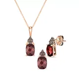 Le Vian® 1/10 ct. t.w. Diamond and 3.85 ct. t.w. Rhodolite Pendant Necklace and Earrings Set in 14K Honey Gold