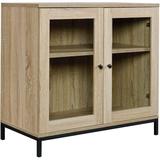 Latitude Run® Iron 2 - Door Square Accent Cabinet Wood/Metal in Black/Brown/Gray, Size 28.94 H x 16.26 W x 31.5 D in | Wayfair