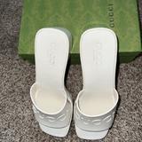 Gucci Shoes | Gucci White Rubber Wedge Slide Sandal | Color: White | Size: 10