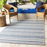 Beachcrest Home™ Bellino Striped Navy/White/Denim Indoor/Outdoor Area Rug Polypropylene in Blue/White, Size 31.0 W in | Wayfair