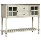 Canora Grey Watton 58" Wide 2 Drawer Buffet Table Wood in Gray, Size 34.0 H x 58.0 W x 11.0 D in | Wayfair 20340357AB1748BFAA26EA3A73F3FD8A