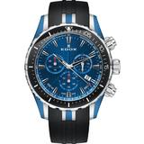 Chronograph Quartz Blue Dial Watch 357bu Buin - Blue - Edox Watches