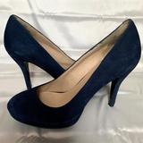 Nine West Shoes | Navy Blue Suede Pumps, Closed Toe Heels | Color: Blue | Size: 8