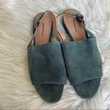 J. Crew Shoes | Madewell Peep Toe Sandals Suede Sling Back | Color: Green | Size: 8