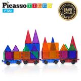 PicassoTiles 2 Piece Car/Truck Set in Blue/Red/Yellow, Size 2.5 H x 7.0 W x 9.0 D in | Wayfair PT20