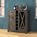 Steelside™ Colleen Bar Cabinet Wood in Brown, Size 36.2 H x 16.7 D in | Wayfair 281D0E59168040EE8385057A7E47AA00