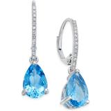 Mystic Topaz (2-1/2 Ct. T.w.) & Diamond (1/10 Ct. T.w.) Drop Earrings In 14k Gold (also In Blue Topaz & Amethyst) - Blue - Macy's Earrings