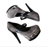 Jessica Simpson Shoes | Jessica Simpson Mary Jane Snake Patten High Stiletto Heels | Color: Black/Gray | Size: 8