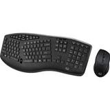 Adesso Trueform Wireless Ergo Keyboard and Optical Mouse (Black) WKB-1600CB