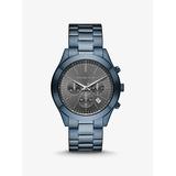 Michael Kors Oversized Slim Runway Blue-Tone Watch Blue One Size