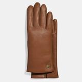 Coach Accessories | Coach Horse And Carriage Plaque Leather Tech Gloves 6 12 | Color: Brown | Size: 6 12