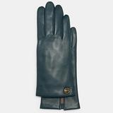 Coach Accessories | Coach Horse And Carriage Plaque Leather Tech Gloves 6 12 | Color: Green | Size: 6 12