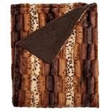 Faux Fur Animal Print Blanket by BrylaneHome in Wild Cat Print (Size KING)