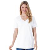 Plus Size Women's Perfect Short-Sleeve V-Neck Tee by Woman Within in White (Size M) Shirt