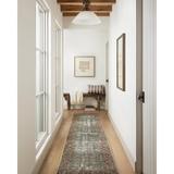 Brown/White Area Rug - Amber Lewis x Loloi Georgie Oriental Moss/Salmon Area Rug Polyester in Brown/White, Size 30.0 W x 0.19 D in | Wayfair