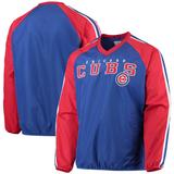 "Men's G-III Sports by Carl Banks Royal/Red Chicago Cubs Kickoff Raglan V-Neck Pullover Jacket"