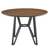 Foundry Select Marella 45" Round Dining Table w/ Metal Legs For Kitchen Living Room Coffee Table Bristro Table For Cafe/Bar Wood/Metal in Black
