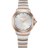 Citizen Eco-Drive Women's Ceci Two-Tone Stainless Steel Bracelet Watch - EM0956-54A, Size: Medium, Pink